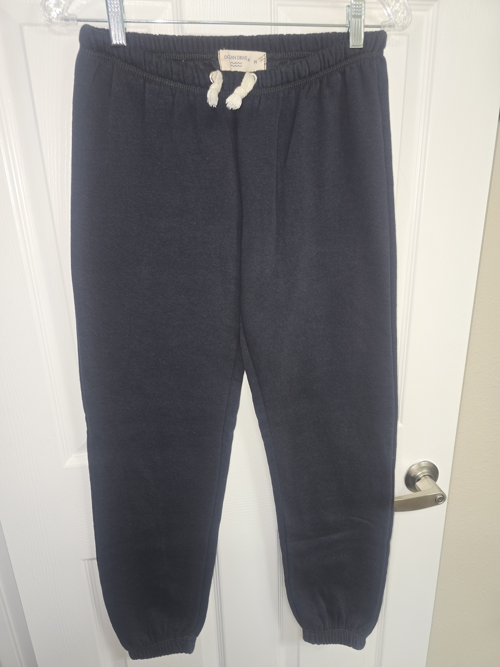 Ocean Drive Navy Sweatpants with White Drawstring